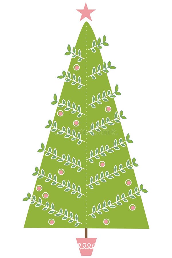 Modern Christmas Tree Illustration Stock Vector Illustration of cute