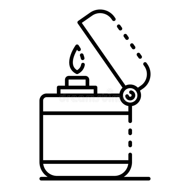 Modern cigarettändaresymbol, översiktsstil royaltyfri illustrationer