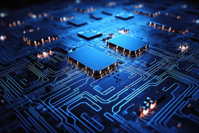 Modern Circuit Board Design with a Circular HUD Connection Concept