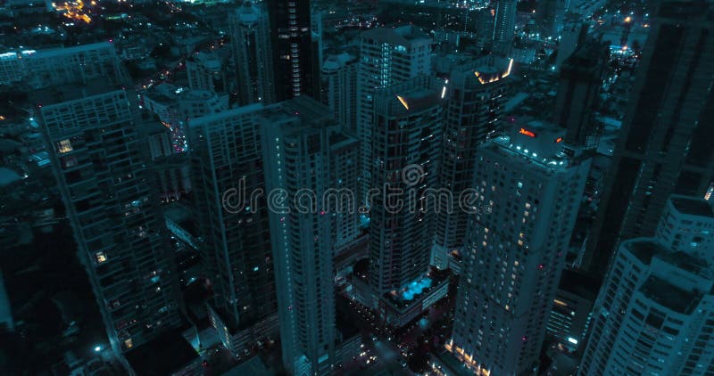 Modern city during beautiful cloudy night