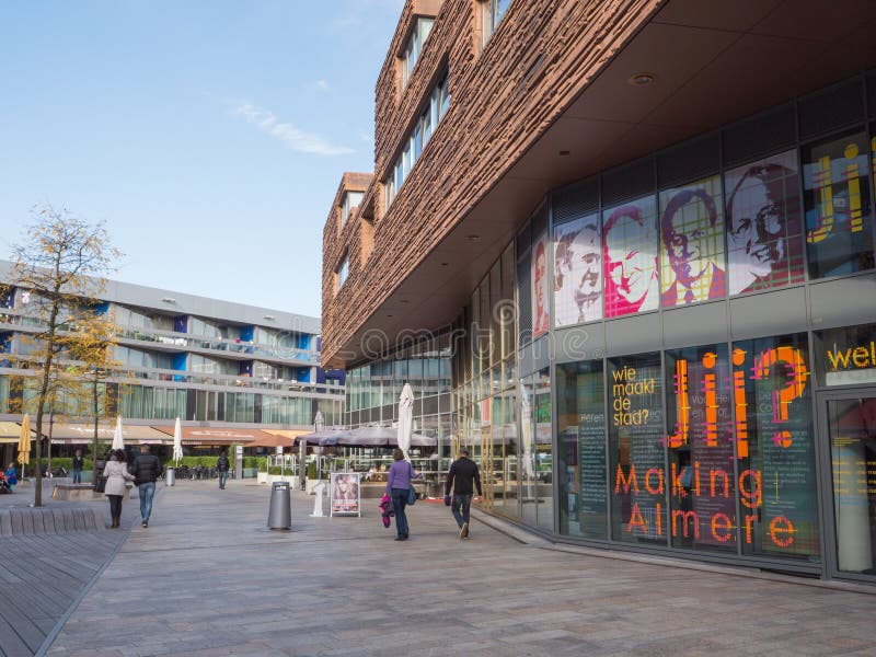 The modern city centre of Almere, The Netherlands