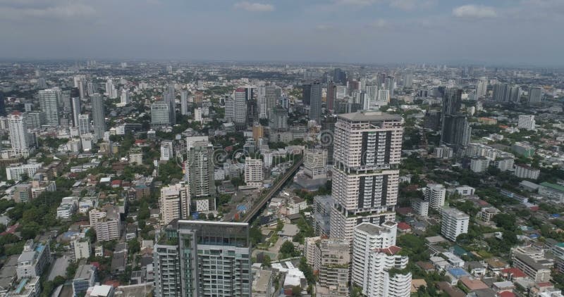 Modern city during cloudy day