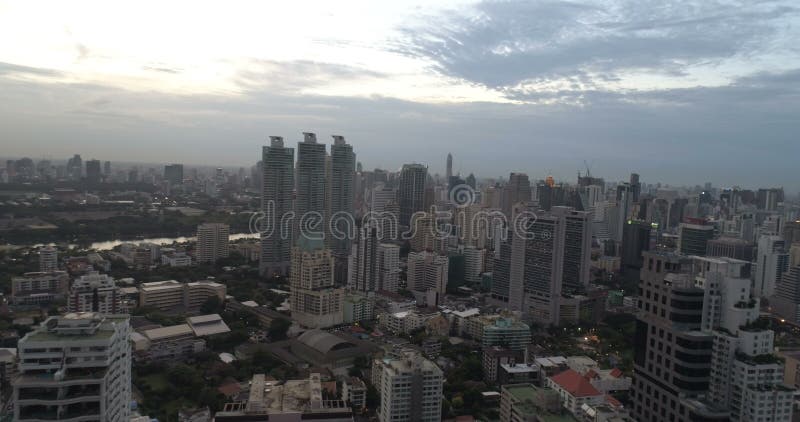 Modern city during cloudy day