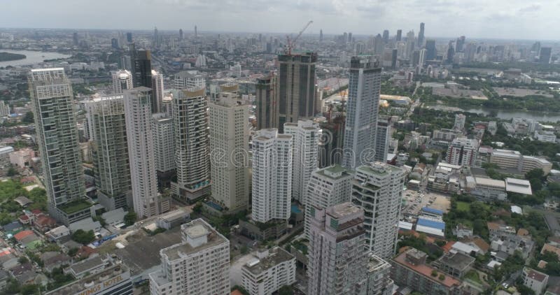 Modern city during cloudy day