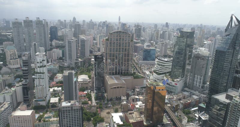 Modern city during cloudy day