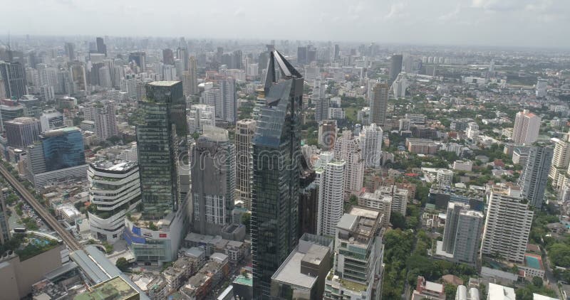 Modern city during cloudy day