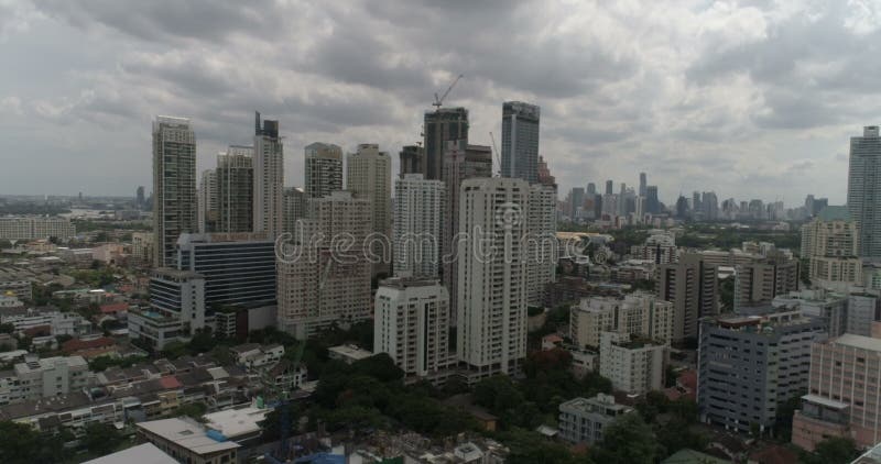 Modern city during cloudy day