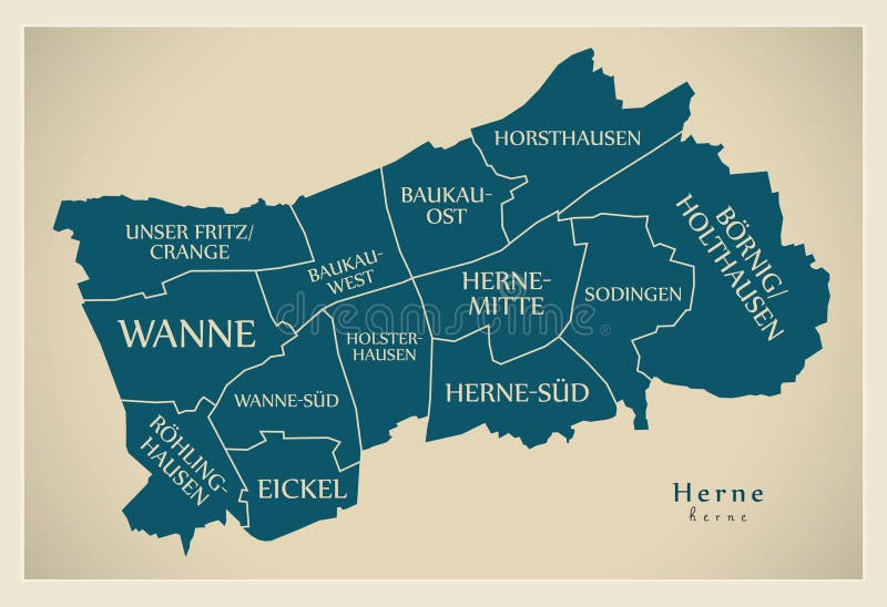 Modern City Map Herne City Germany Boroughs Titles Modern City Map Herne City Germany Boroughs Titles De 114697877 