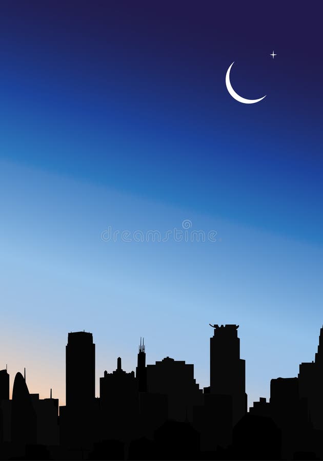 Modern city at night stock photography