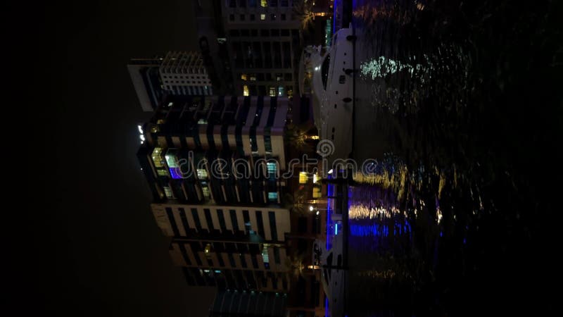 Modern city in the night, Dubai Marina view in the night