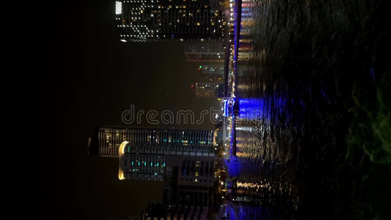 Modern city in the night, Dubai Marina view in the night