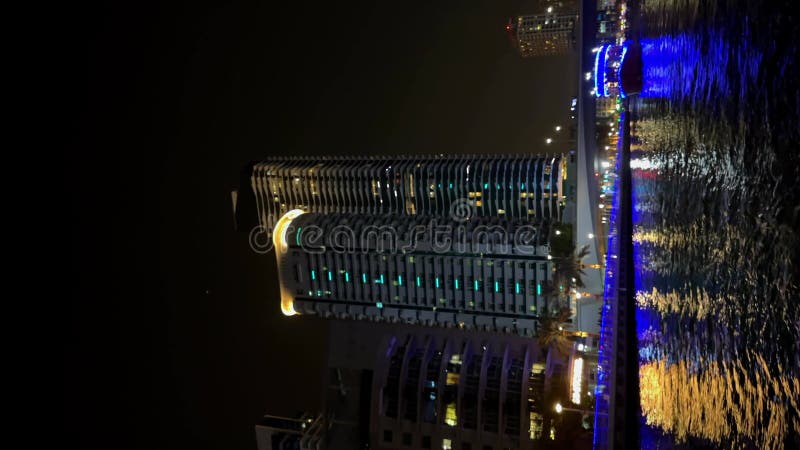 Modern city in the night, Dubai Marina view in the night