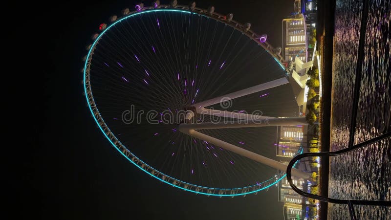 Modern city in the night, Dubai Marina view in the night