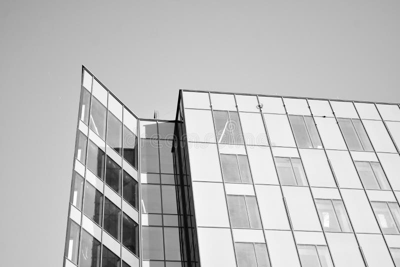 Modern City Office Building Exterior. Black and White. Stock Image ...