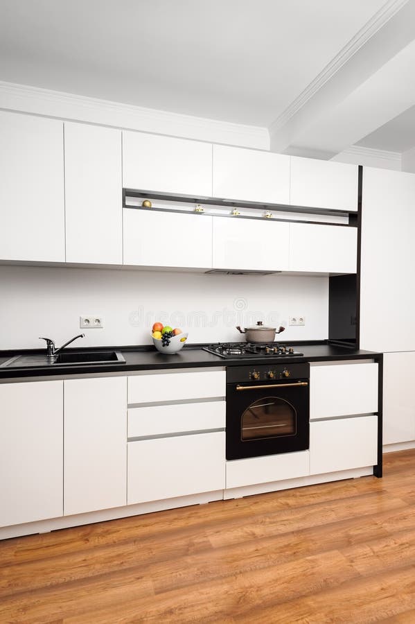 Modern Classic Black and White Kitchen Stock Photo Image of black