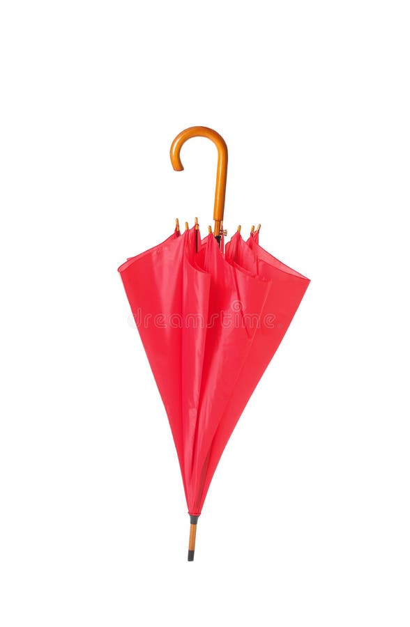 Modern Closed Red Umbrella Isolated Stock Photo Image of object