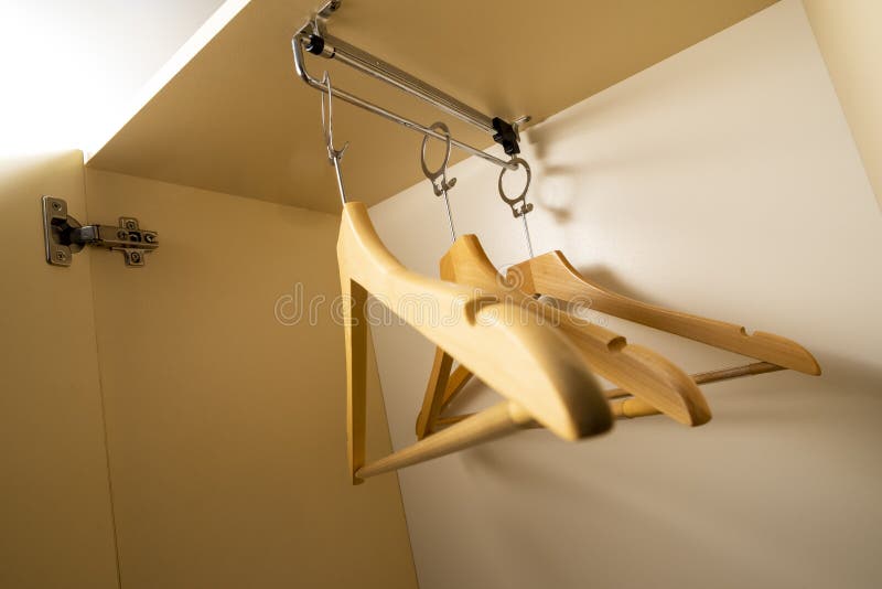 Clothes Hangers in the Closet Closeup Stock Image Image of clothing, design 181318023