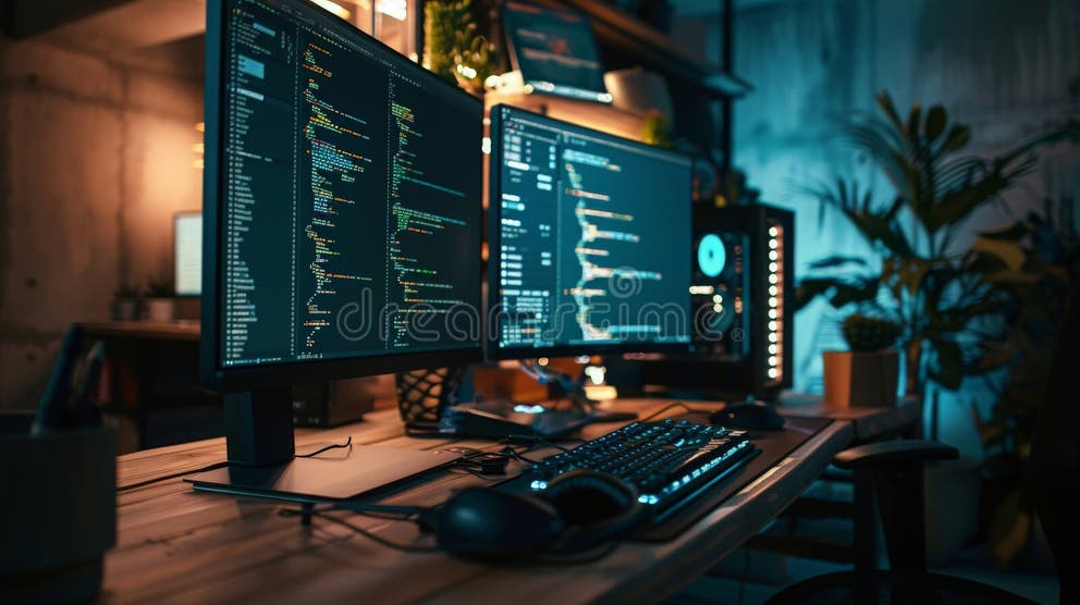 Coding Monitors Stock Illustrations – 603 Coding Monitors Stock ...