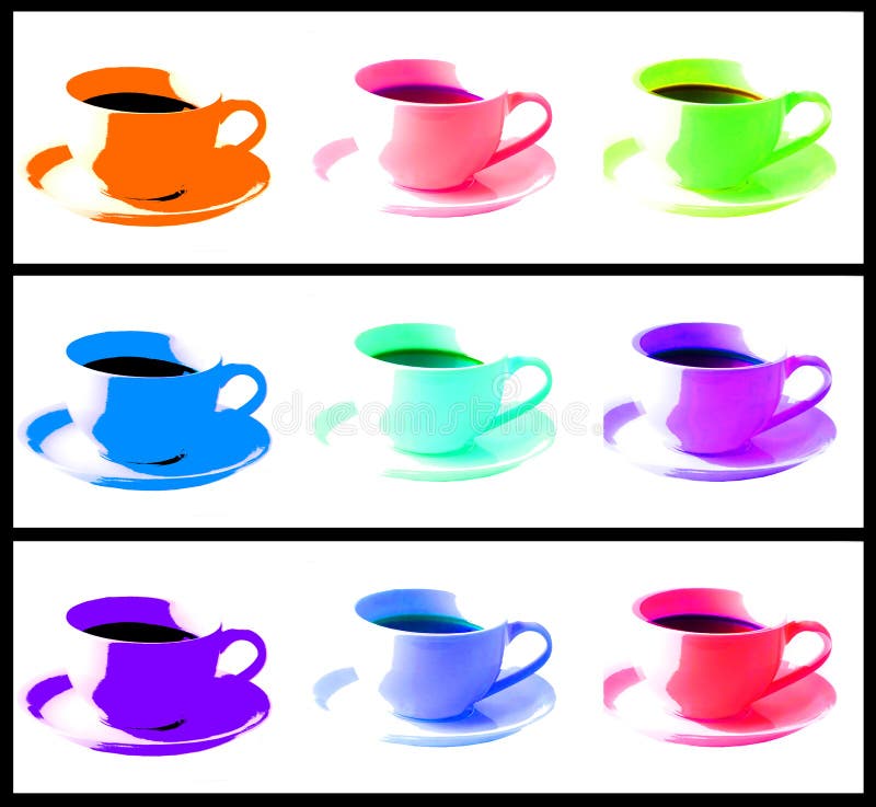 Modern coffee illustrations vector illustration