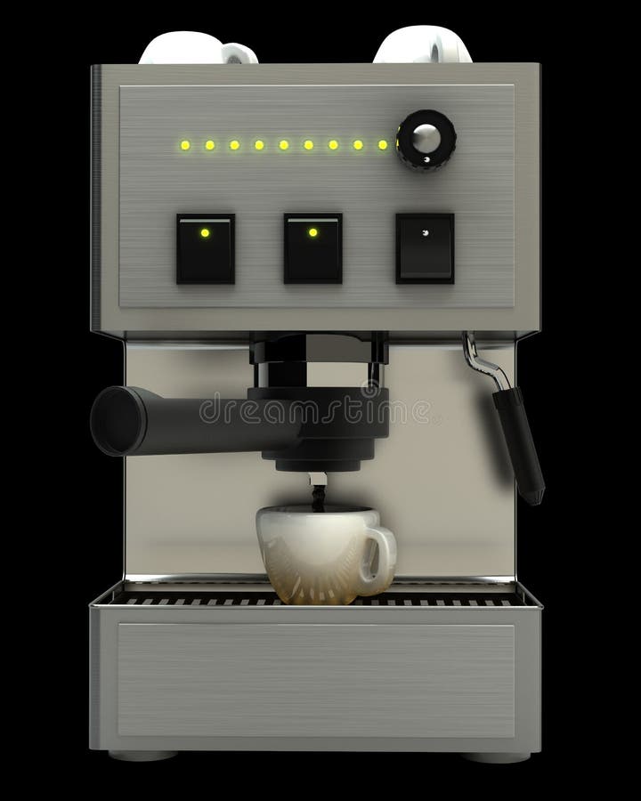 Modern coffee machine isolated royalty free illustration