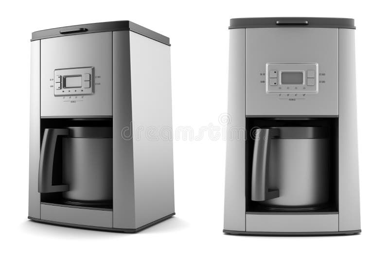 Modern coffee machine isolated on white background stock illustration