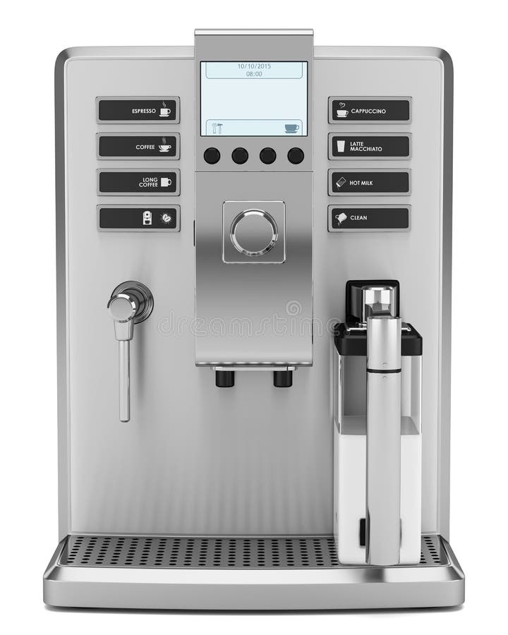Modern coffee machine isolated on white royalty free illustration