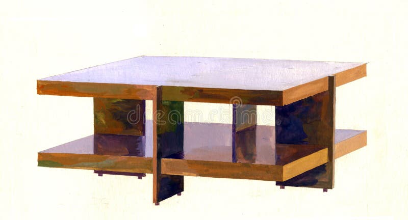 Modern coffee table vector illustration