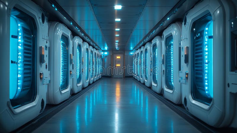 Modern Cold Storage Facility Designed for Pharmaceutical Inventory and Perishable Goods in a Climate Controlled royalty free stock photography