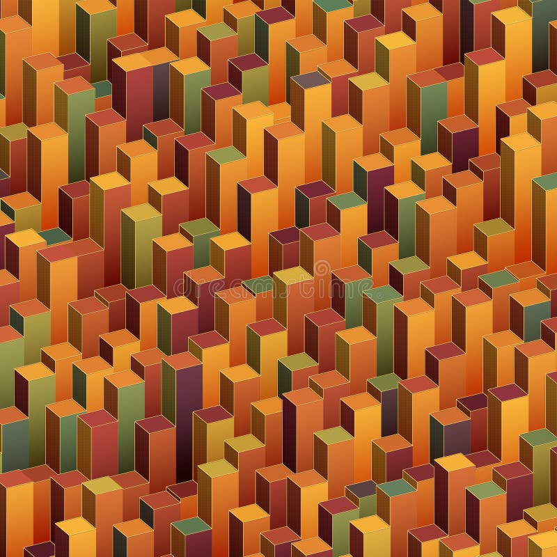 Modern Colored Cubes Pattern 3d Rendering Digital