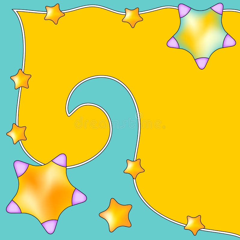 Modern colorful background with curl and stars vector illustration