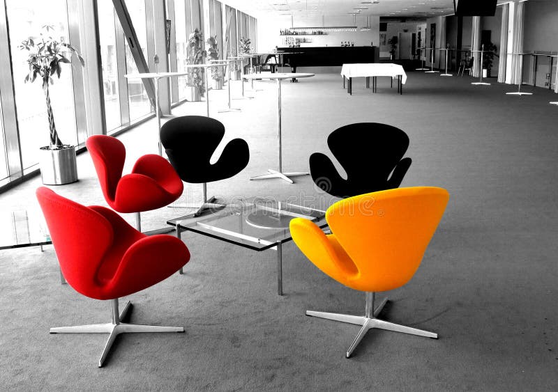 Modern colorful chairs stock image. Image of clors, orange 8937063