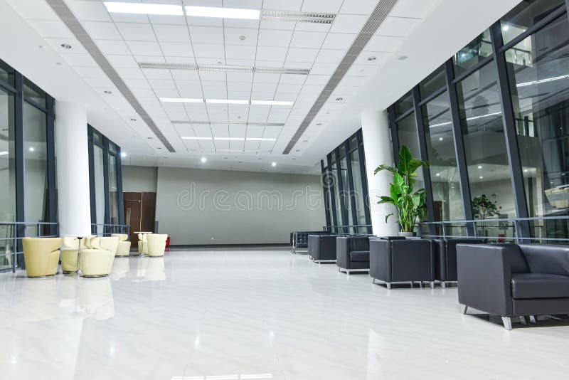 Modern commercial building lobby office architecture waiting room royalty free stock image