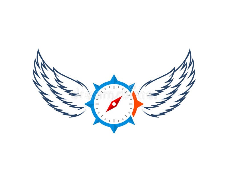 Modern Compass with Spread Wings Stock Illustration Illustration of