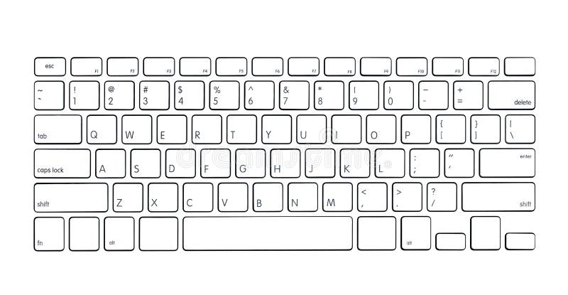 Modern computer keyboard isolated on white background