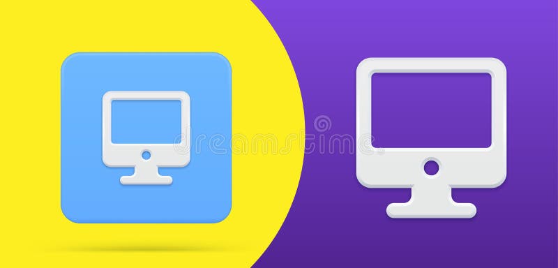 Modern computer monitor screen for watching content, surfing internet, chatting social networks stock illustration