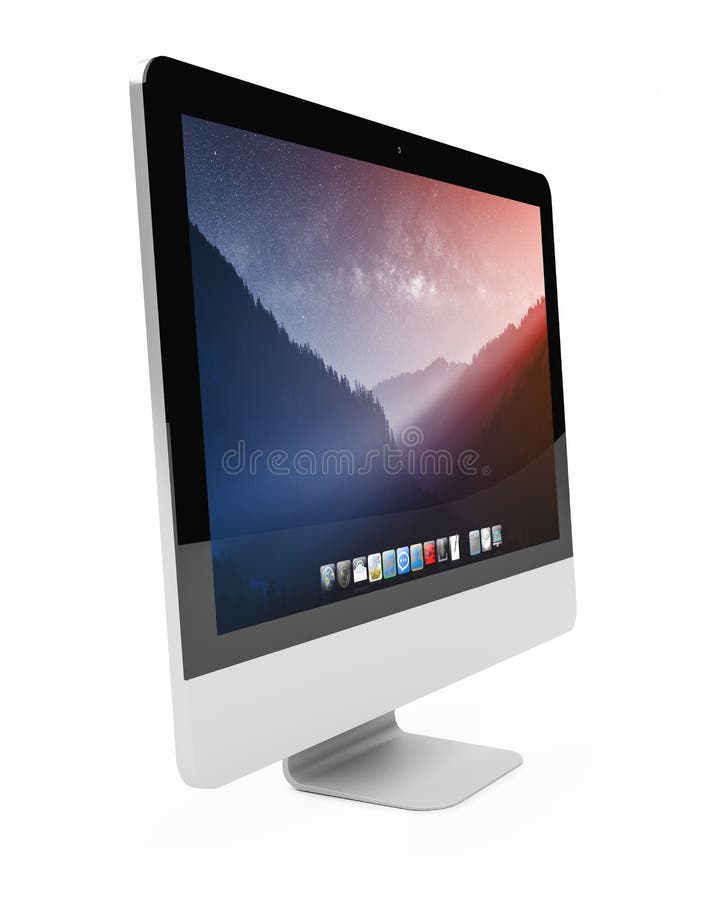 Modern computer screen on white background 3D rendering. Modern digital silver and black computer screen on white background 3D rendering stock illustration Modern computer screen on white background 3D rendering. Modern digital silver and black computer screen on white background 3D rendering stock illustration