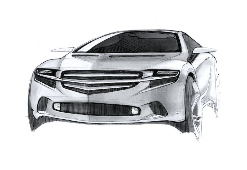 Modern Concept Car Drawing royalty free illustration