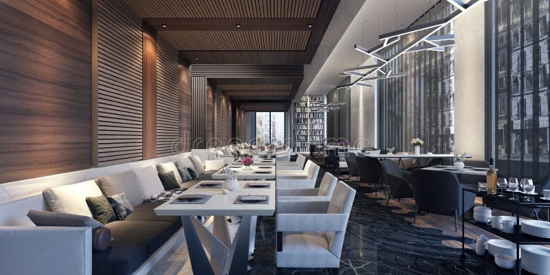 Modern concept design of restaurant lounge royalty free illustration