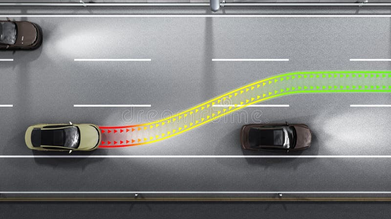 Modern concept of a safe car Collision monitoring system 3d rend royalty free illustration