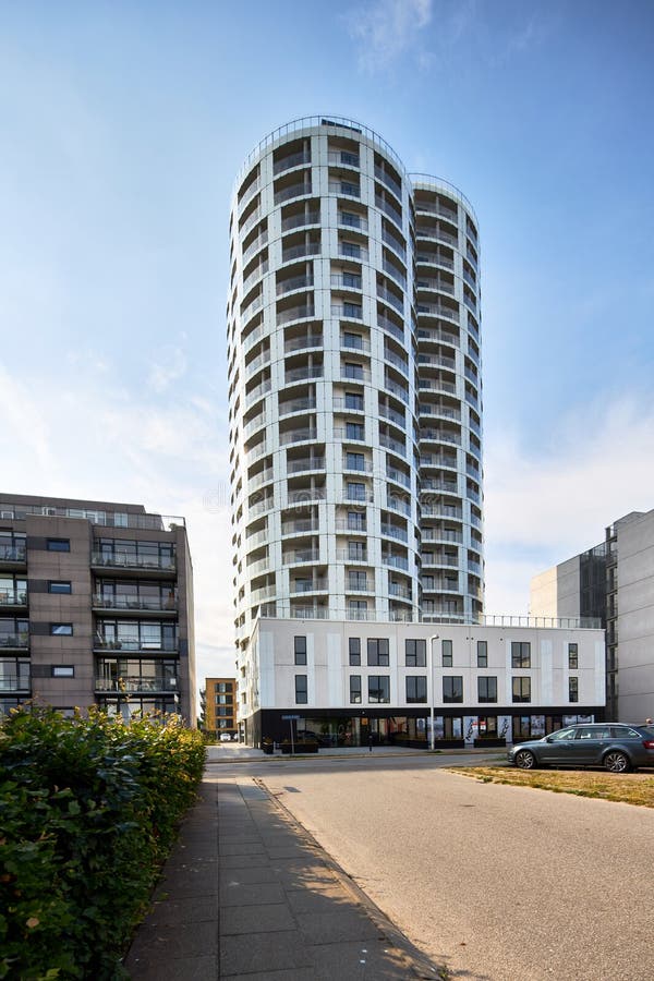 A modern condo building in denmark with nice view royalty free stock photos