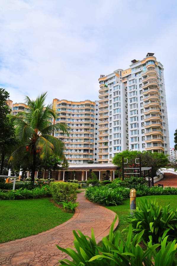Modern Condominiums Garden Landscaping Stock Photo Image of grounds