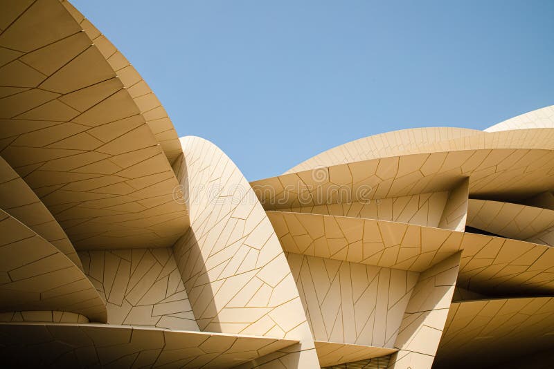 Modern contemporary architecture National Museum of Qatar by Jean Nouvel in Doha city