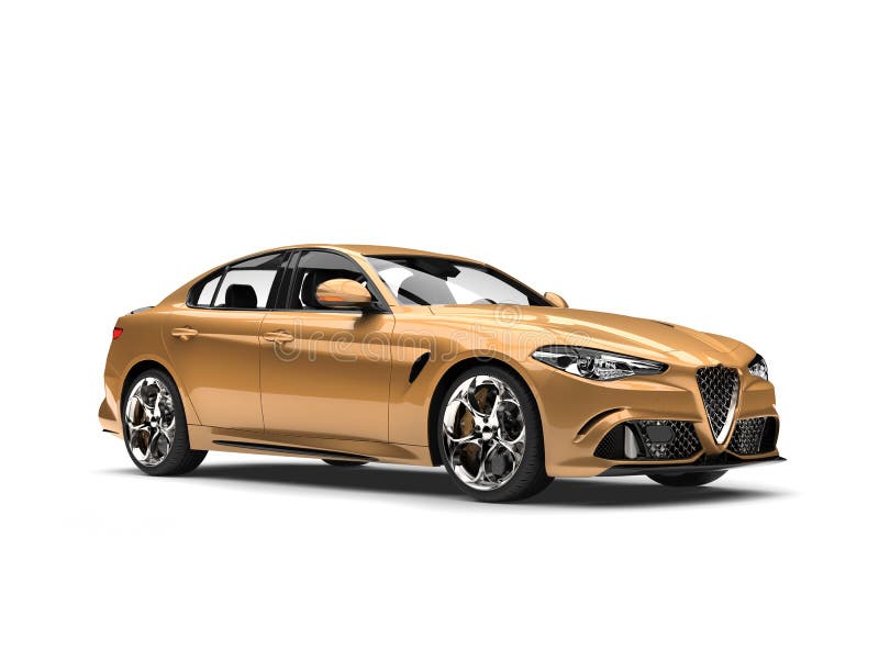 Modern Copper Colored Modern Car Stock Illustration Illustration of