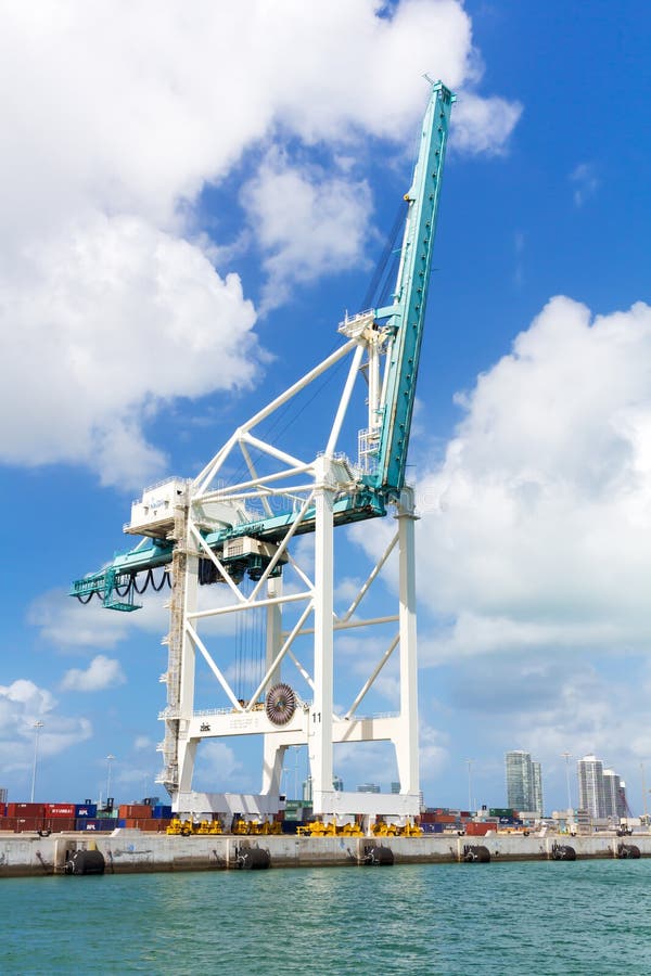 Modern Crane at the Port of Miami Editorial Stock Photo Image of