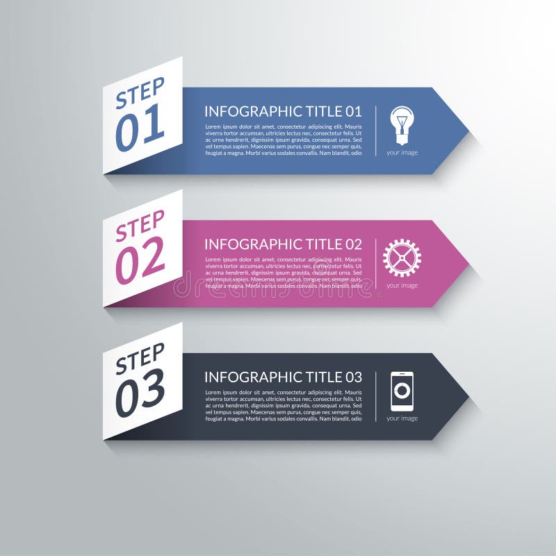 Modern 3d paper arrow infographic design elements stock illustration Modern 3d paper arrow infographic design elements stock illustration