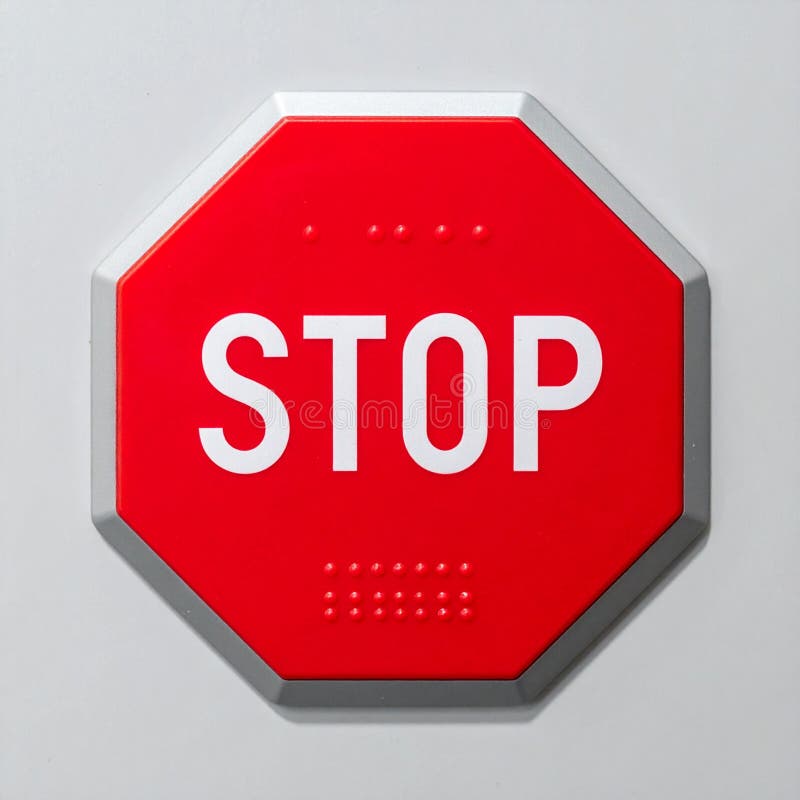 Modern 3D Red Stop Sign Illustration vector illustration
