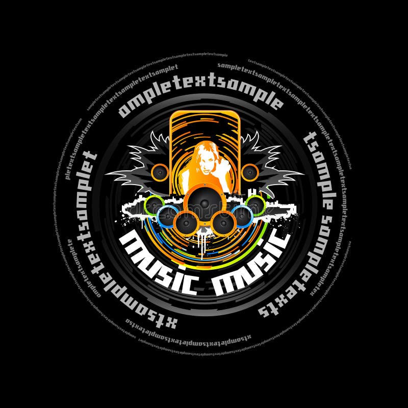 Modern dance music design element stock illustration