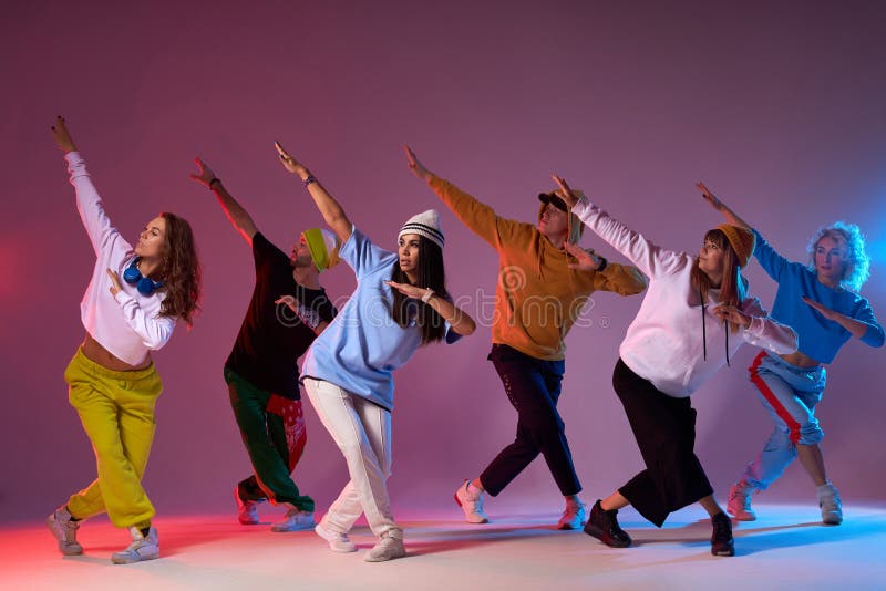 Group of Energetic Dancers on Stage Stock Photo - Image of break