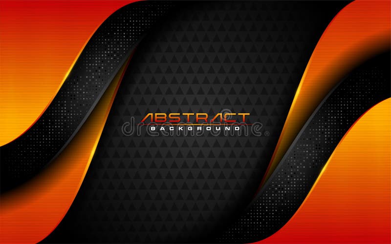 Modern Dark Black Background and Orange Lines in 3d Abstract Style.  Futuristic Background Stock Vector - Illustration of effect, carbon:  178993483