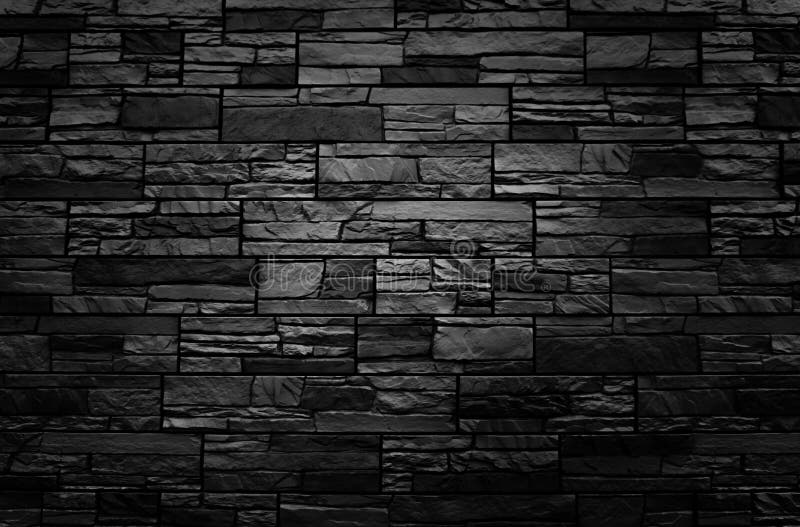 Modern Dark Brick Wall. Pattern of Decorative Stone Wall Background.  Surface Black Wall Texture Stock Photo - Image of pattern, gray: 174545858
